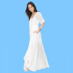 WHBM Surplice Wrap High-Low Maxi Dress